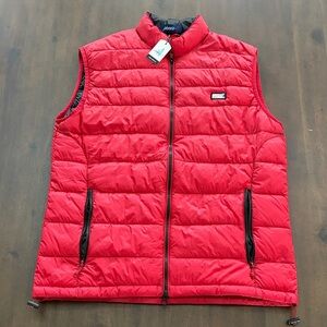 Johnnie-O Red Hudson Vest with Black Accents